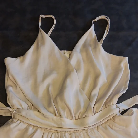 RESERVED FOR LORAINE Glam Adorable Cream Layered Romper Dress - Picture 6 of 13